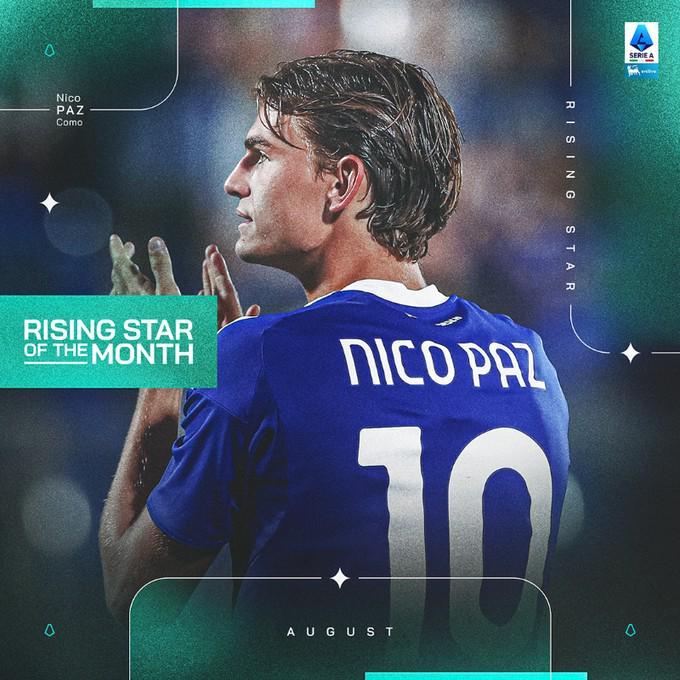 乐鱼体育官方-2场比赛1球1助，尼科-帕斯当选意甲8月最佳U23球员